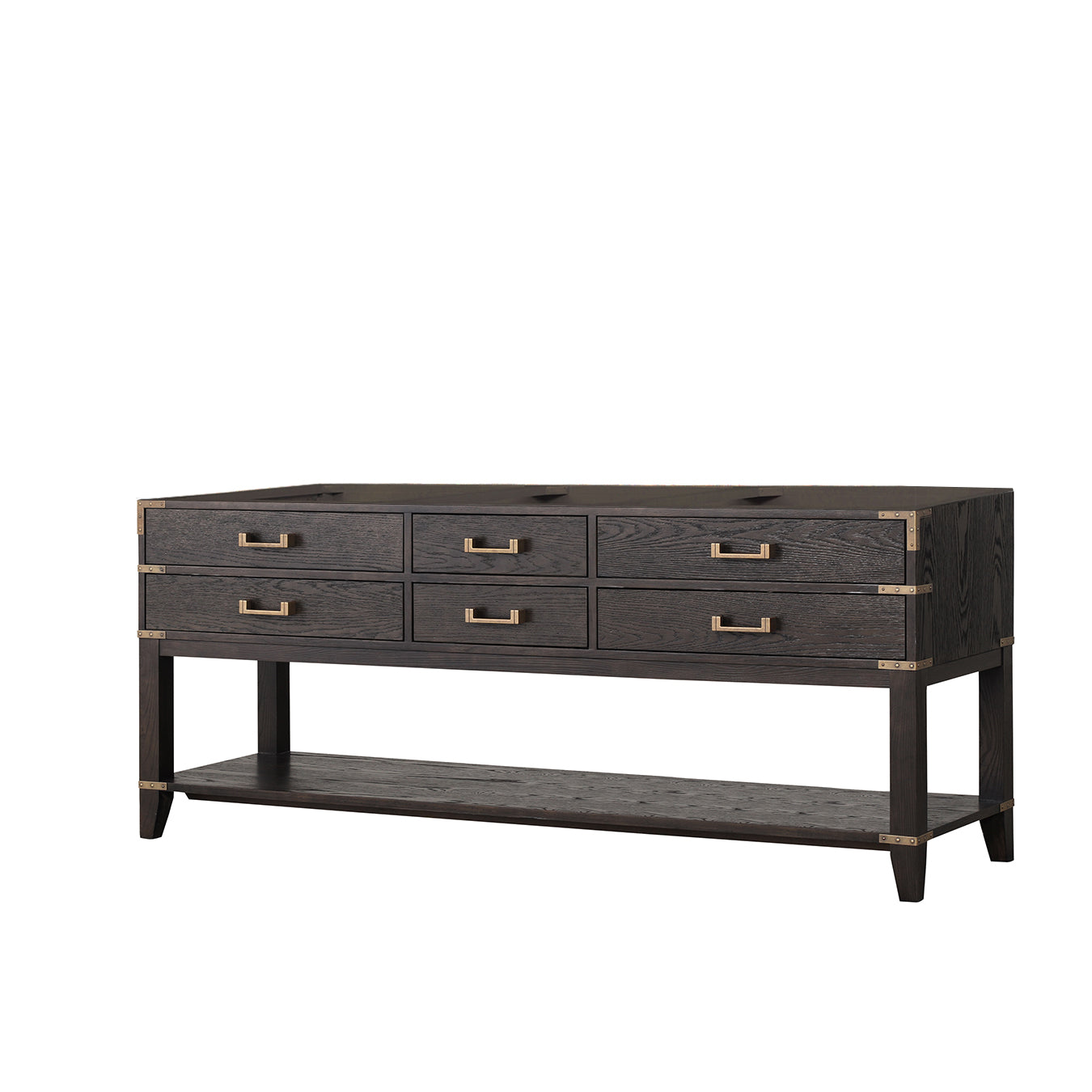 Norwalk 80 in W x 22 in D Brown Oak Double Bath Vanity