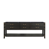Norwalk 84 in W x 22 in D Black Oak Double Bath Vanity