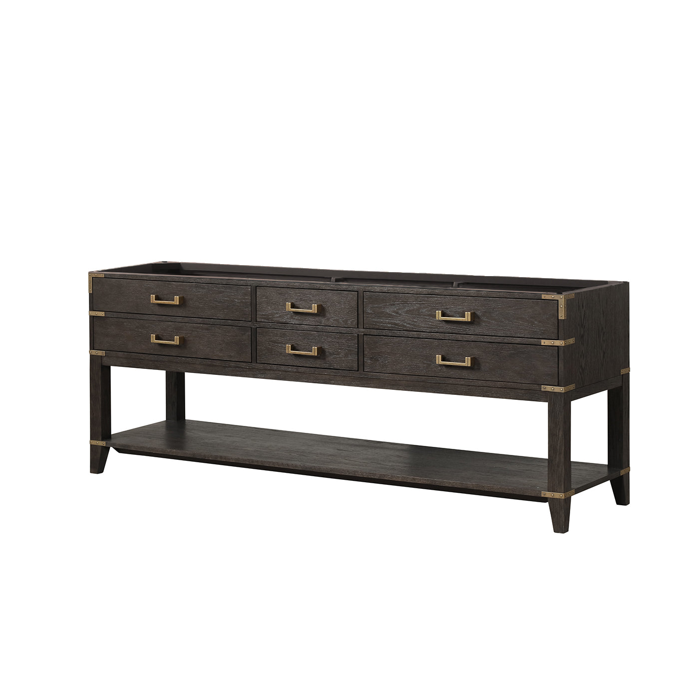 Norwalk 84 in W x 22 in D Brown Oak Double Bath Vanity