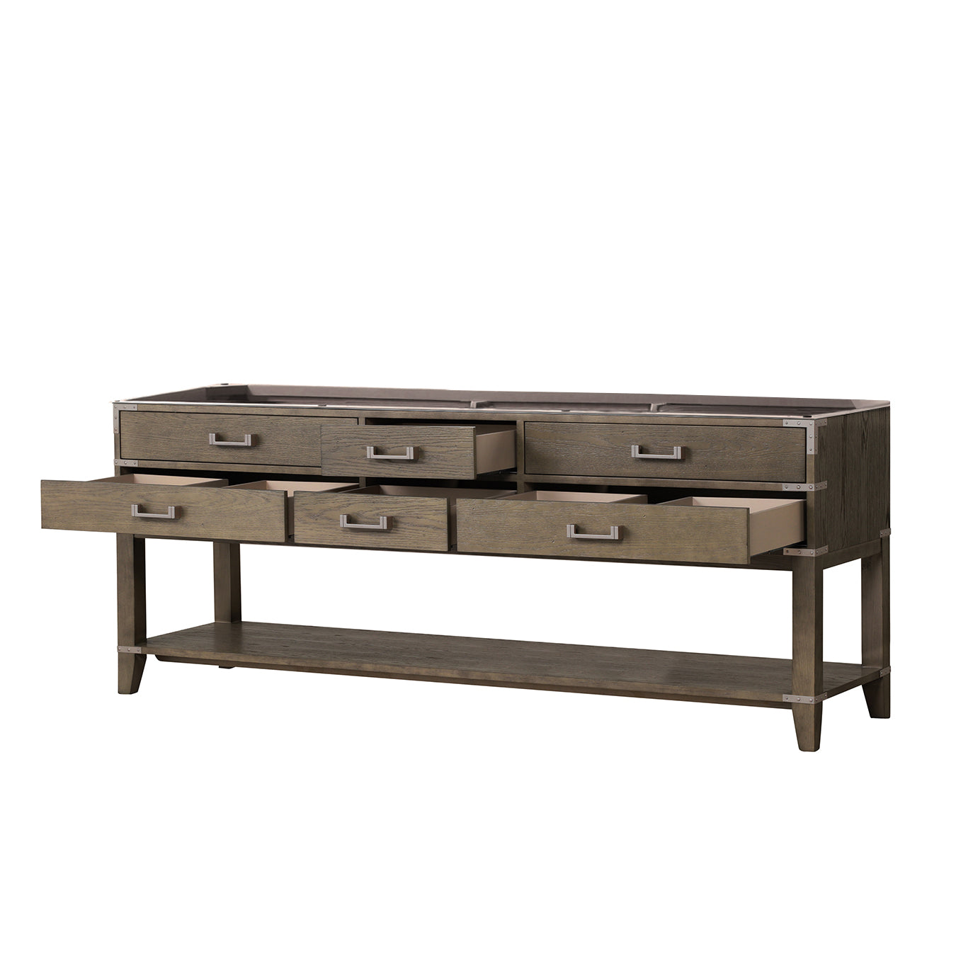 Norwalk 84 in W x 22 in D Grey Oak Double Bath Vanity