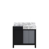 Zilara 36 in. Black and Grey  Freestanding Bathroom Vanity With Castle Grey Marble Top, and White Square Sink