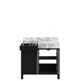 Zilara 36 in. Black and Grey  Freestanding Bathroom Vanity With Castle Grey Marble Top, and White Square Sink