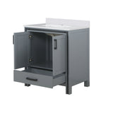 Ziva Freestanding 30 in. Freestanding Bathroom Vanity With Double Integrated Ceramic Sink, White Cultured Marble Top