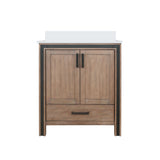 Ziva Freestanding 30 in. Freestanding Bathroom Vanity With Double Integrated Ceramic Sink, White Cultured Marble Top
