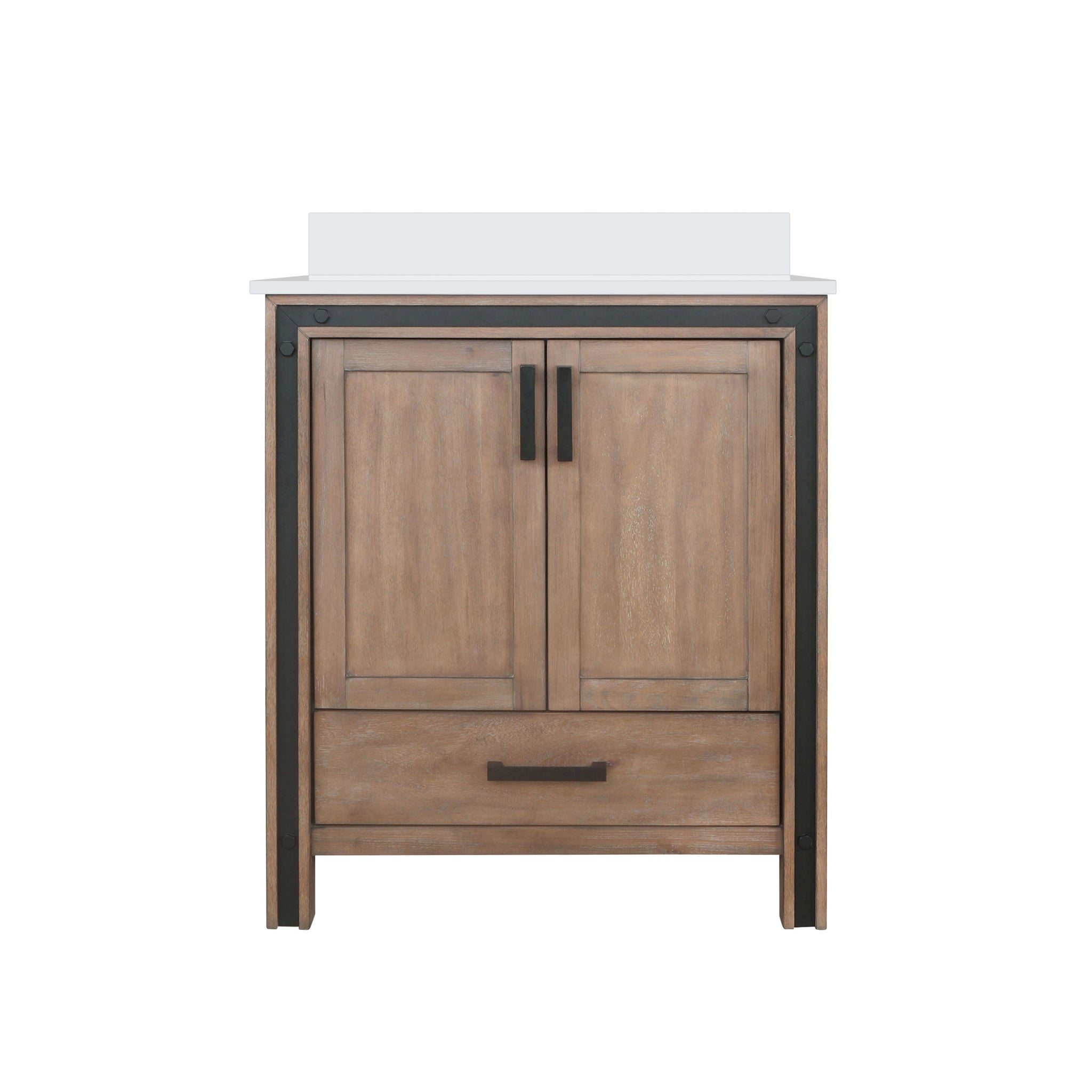 Ziva Freestanding 30 in. Freestanding Bathroom Vanity With Double Integrated Ceramic Sink, White Cultured Marble Top