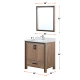 Ziva Freestanding 30 in. Freestanding Bathroom Vanity With Double Integrated Ceramic Sink, White Cultured Marble Top