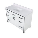 Ziva Freestanding 48 in. Freestanding Bathroom Vanity With Double Integrated Ceramic Sink, White Cultured Marble Top