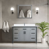 Ziva Freestanding 48 in. Freestanding Bathroom Vanity With Double Integrated Ceramic Sink, White Cultured Marble Top