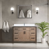 Ziva Freestanding 48 in. Freestanding Bathroom Vanity With Double Integrated Ceramic Sink, White Cultured Marble Top