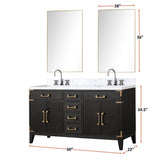 Laurel 60 in. Freestanding Bathroom Vanity with Carrara Marble Sink Top