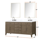 Laurel 72 in. Freestanding Bathroom Vanity with Carrara Marble Sink Top