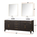 Laurel 80 in. Freestanding Bathroom Vanity with Carrara Marble Sink Top