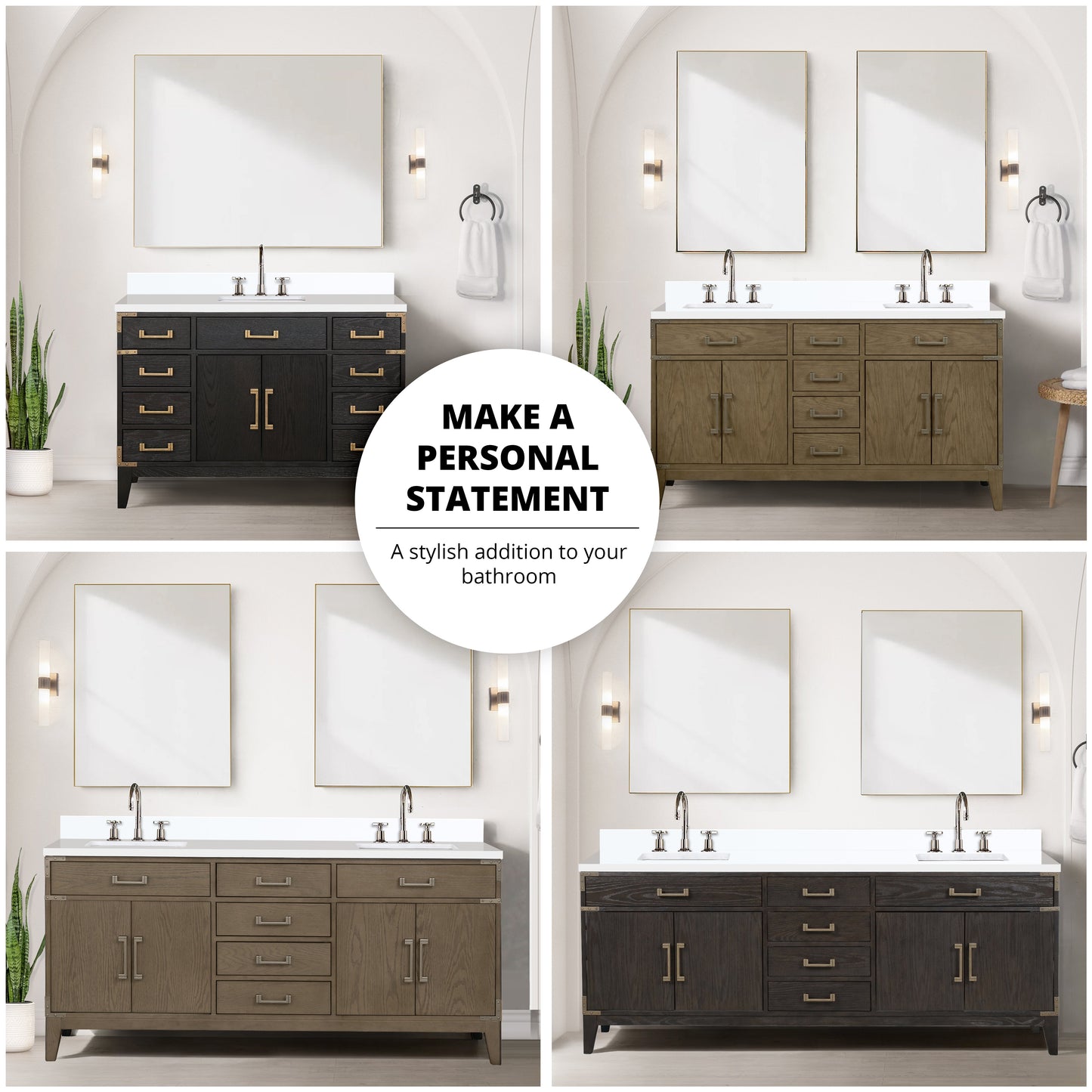 Laurel 60 in. Freestanding Bathroom Vanity with Carrara Marble Sink Top