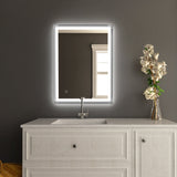 Frontlit/Backlit LED Lighted Bathroom Vanity Mirror with Frame, Anti-Fog, Touch Button, CRI 90+, Adjustable CCT & Memory, Magnum Style