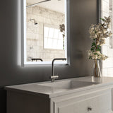 Frontlit/Backlit LED Lighted Bathroom Vanity Mirror with Frame, Anti-Fog, Touch Button, CRI 90+, Adjustable CCT & Memory, Magnum Style