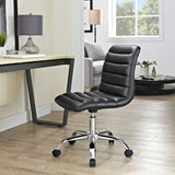Modway Ripple Armless Mid Back Vinyl Swivel Computer Desk Office Chair - Computer Chair
