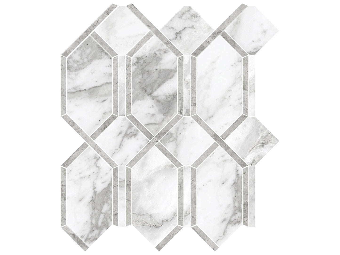 Modella La Marca Arabescato Polished Glazed Porcelain Mosaic