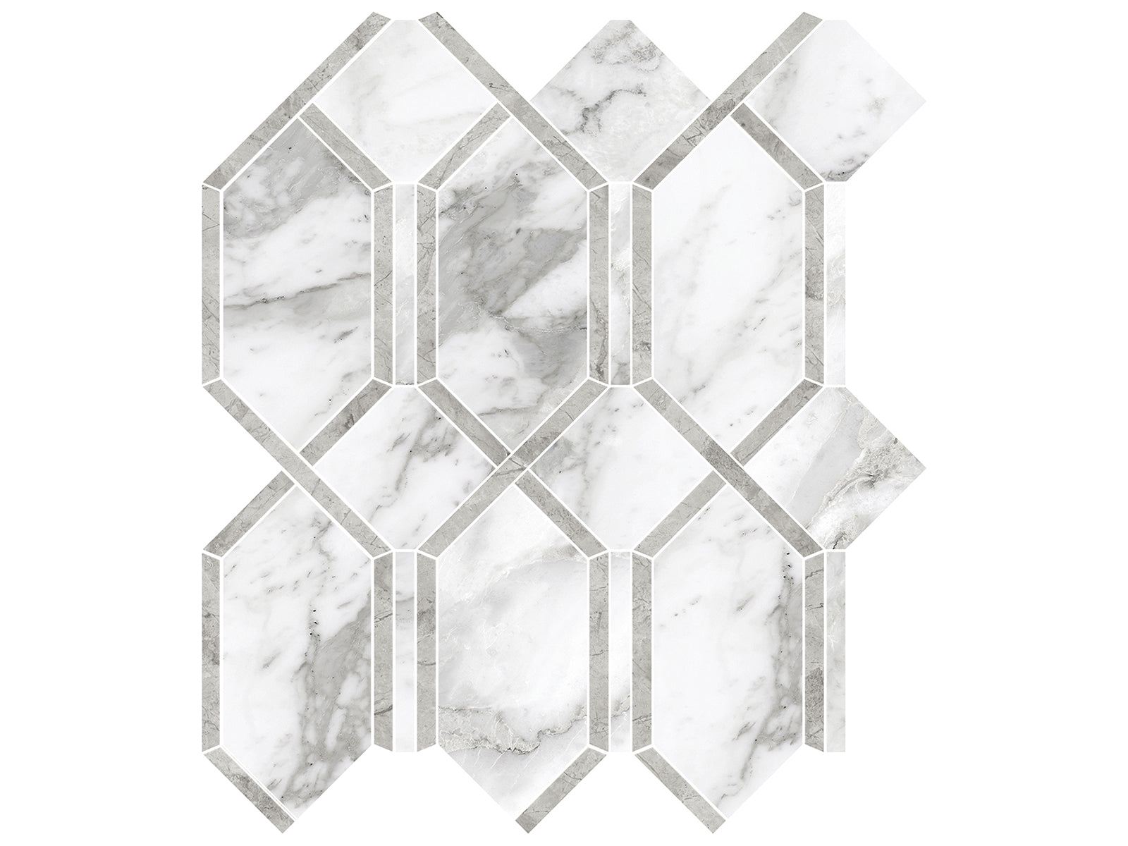 Modella La Marca Arabescato Polished Glazed Porcelain Mosaic
