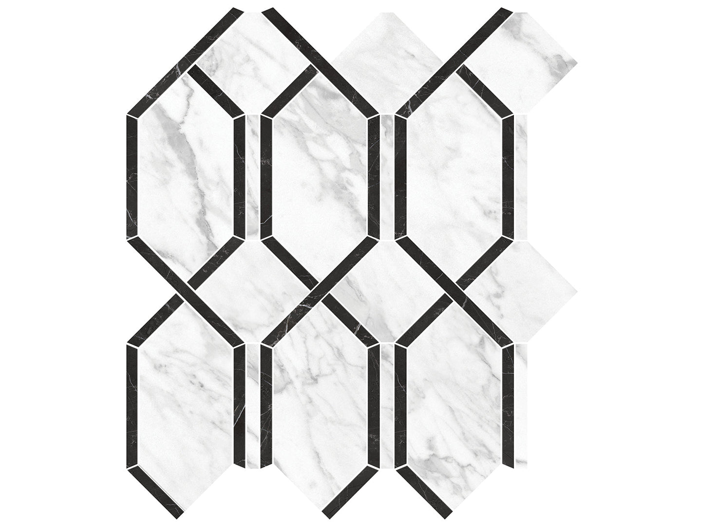 Modella La Marca Statuarietto Polished Glazed Porcelain Mosaic