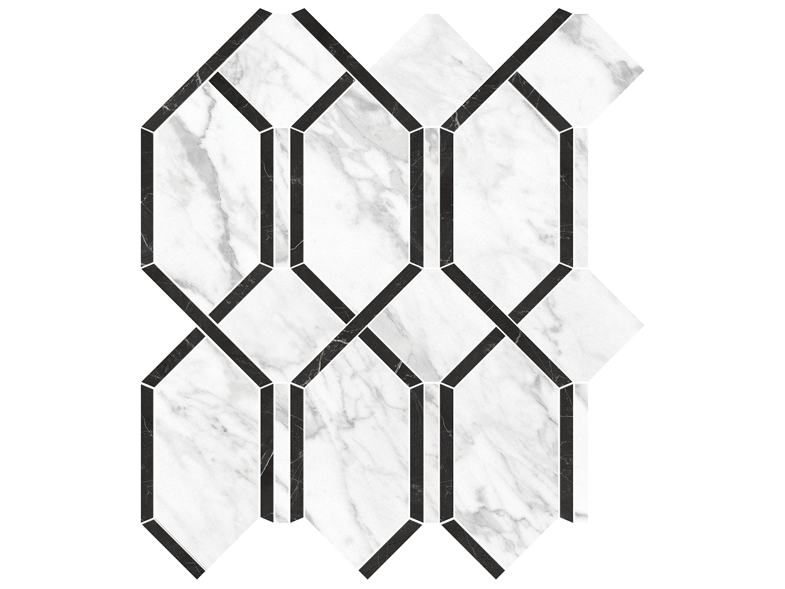 Modella La Marca Statuarietto Polished Glazed Porcelain Mosaic