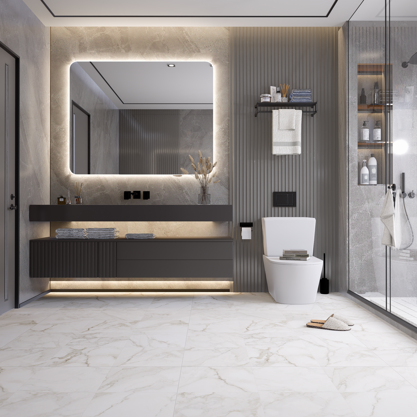 20 x 20 in Lumino Calacatta Matte Pressed Glazed Porcelain Tile
