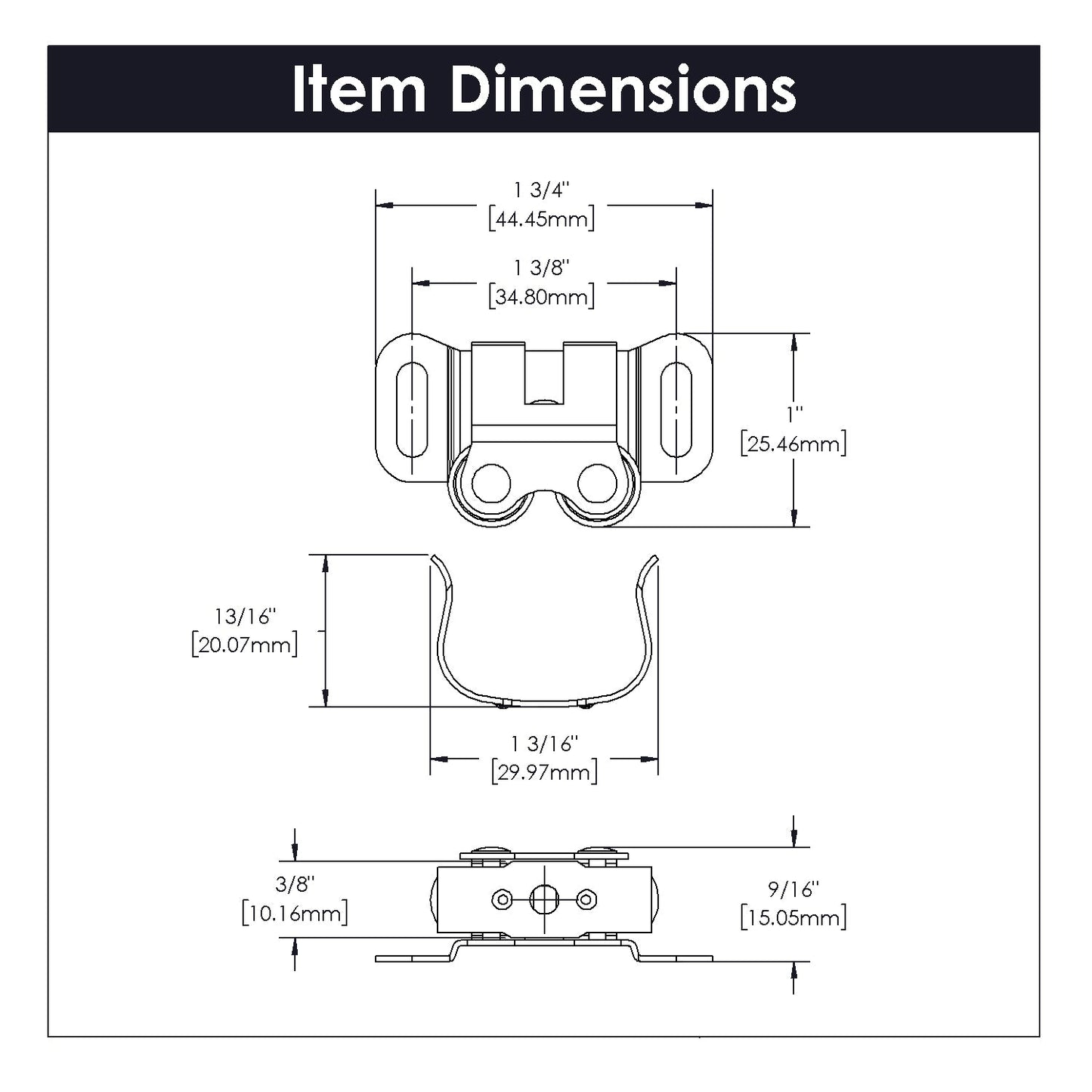 Magnetic Door Catch 1-3/8 Inch Center to Center Cadmium - Hickory Hardware
