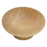 Wood Knob 2 Inch Diameter (2 Pack) - Natural Woodcraft Collection
