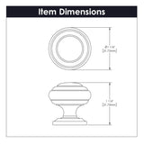 Knob 1-1/4 Inch Diameter - Zephyr Collection
