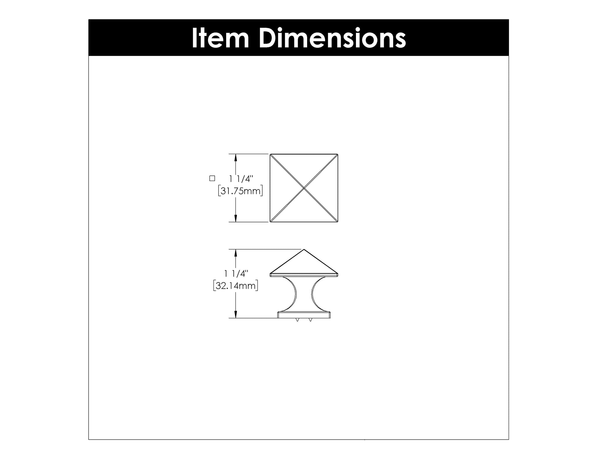 Knobs 1-1/4 Inch Square - Studio Collection