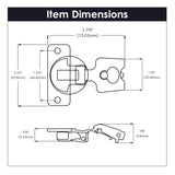 Hinge Concealed 3/4 Inch Overlay Face Frame Self-Close in Polished Nickel - Hickory Hardware