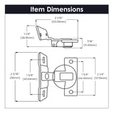 Hinge Concealed 1-3/8 Inch Overlay Face Frame Self-Close in Polished Nickel - Hickory Hardware