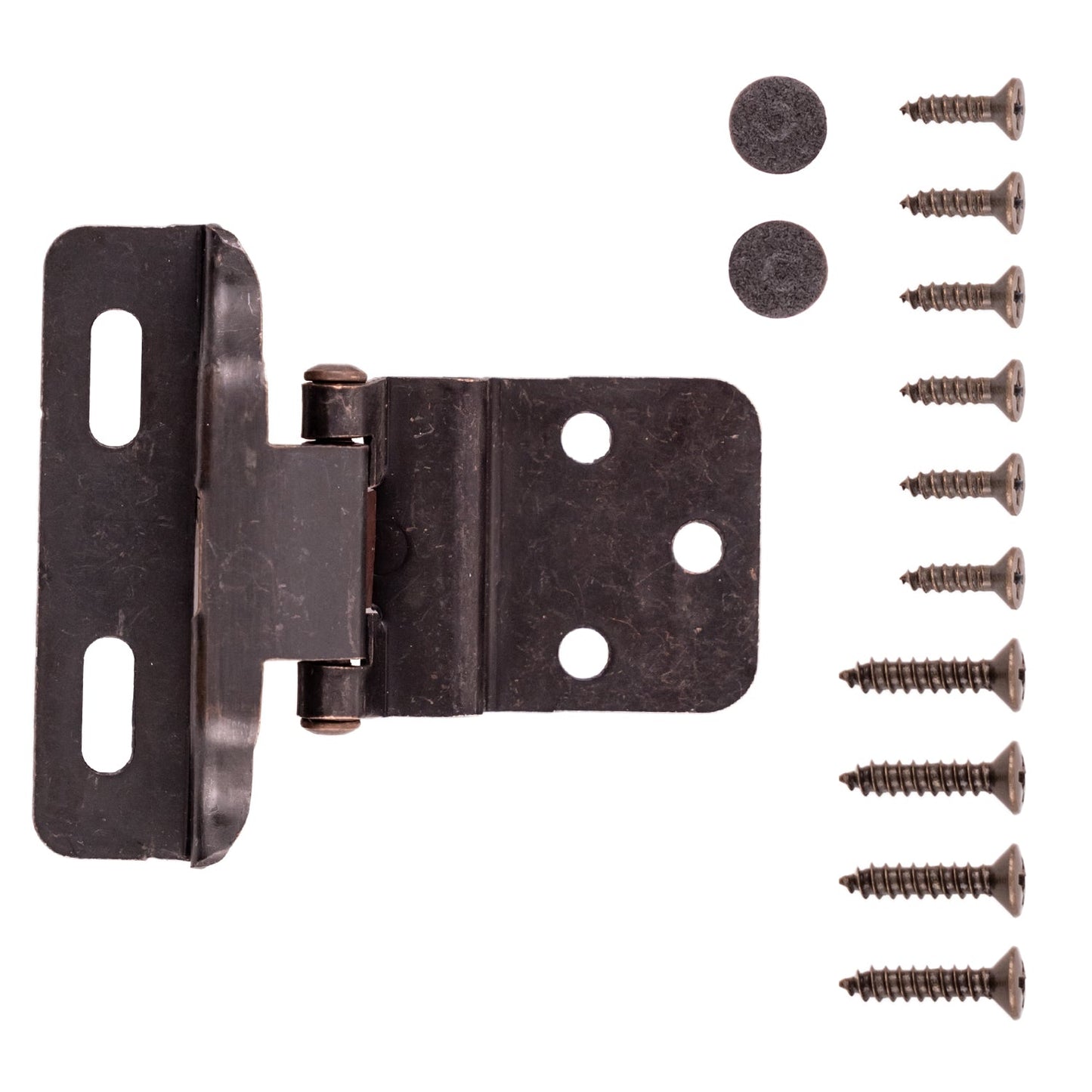 Self Closing Hinge Semi-Concealed 3/8 Inch Inset 1/4 Inch Overlay Face Frame Part Wrap Self-Close (2 Hinges/Per Pack) - Hickory Hardware