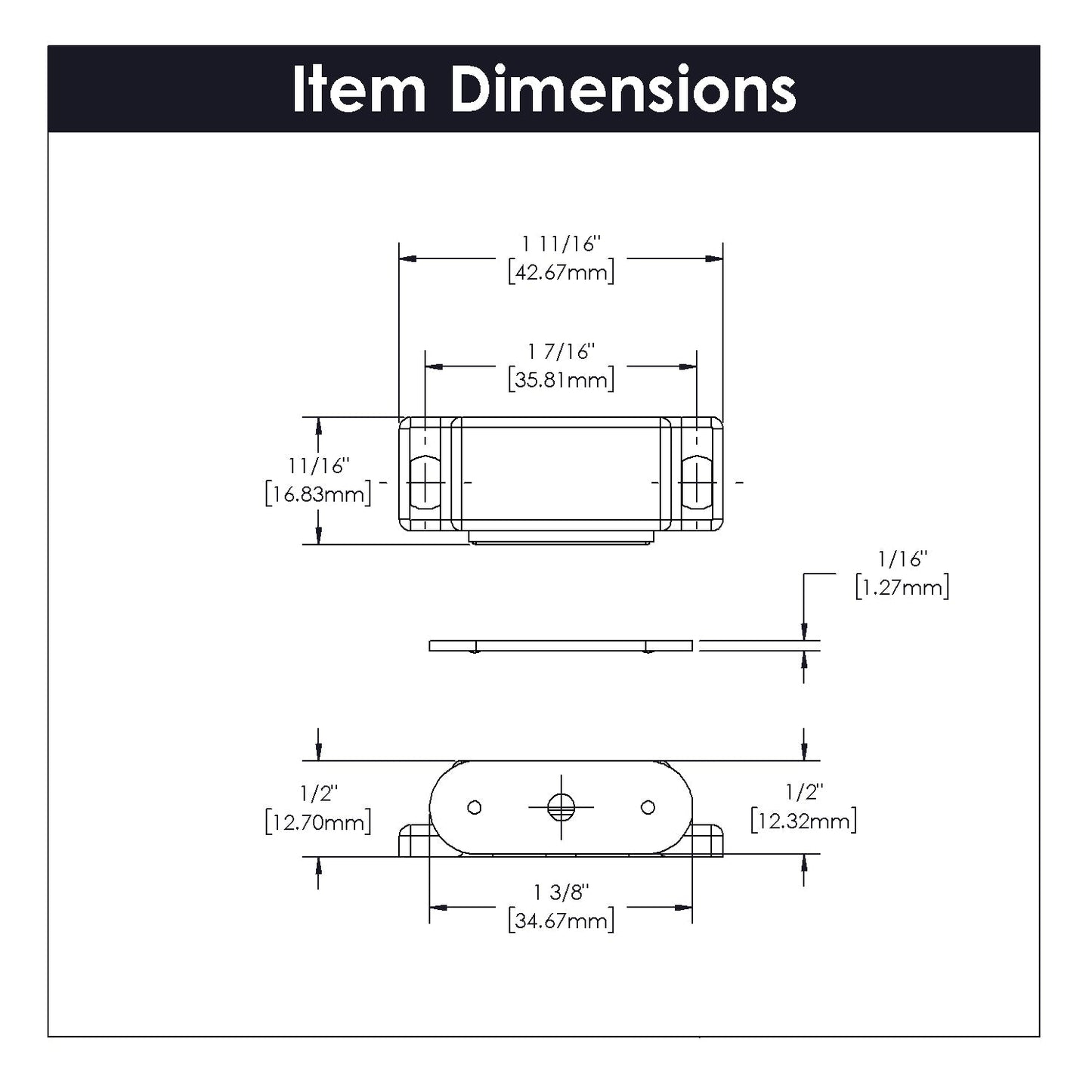 Strong Magnetic Door Catch 1-7/16 Inch Center to Center - Hickory Hardware