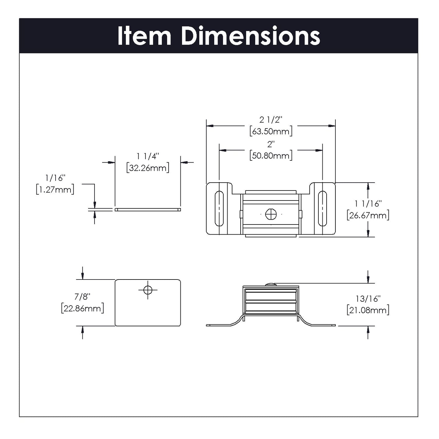 Magnetic Drawer Catch 2 Inch Center to Center in Statuary Bronze- Hickory Hardware