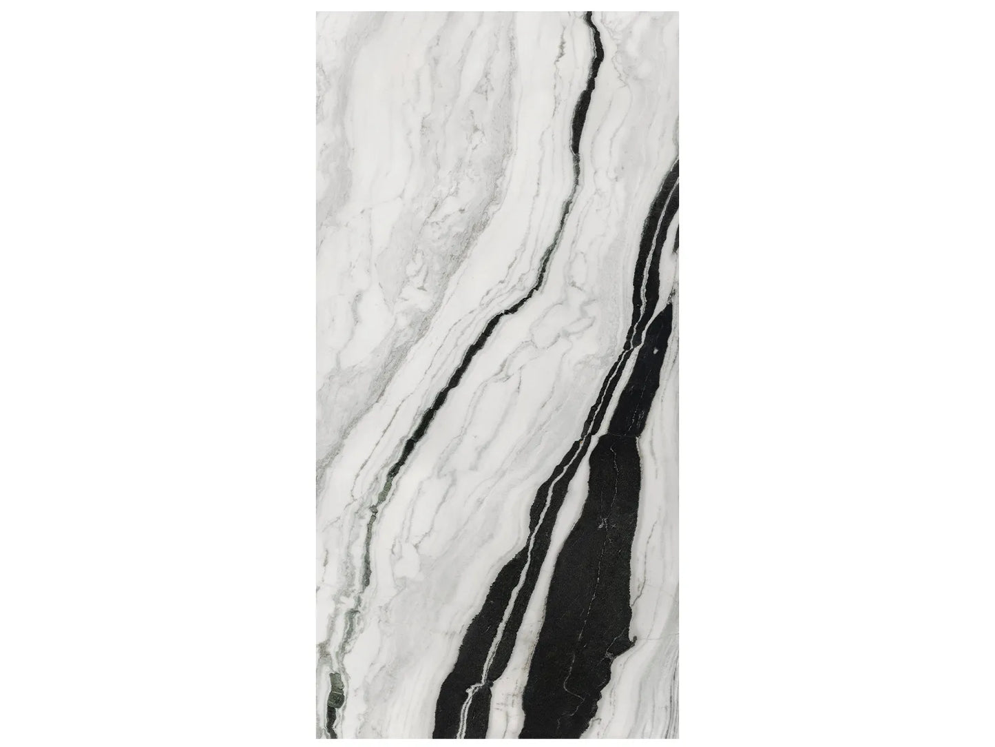 63 x 126 in Panda Block 22 Bookmatch Cut Polished Rectified Sintered Slab 6 mm