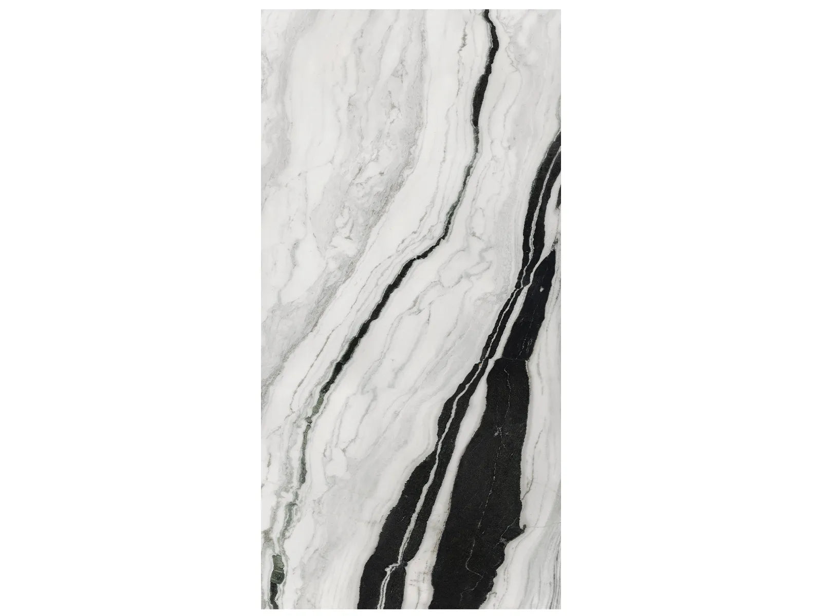 63 x 126 in Panda Block 22 Bookmatch Cut Polished Rectified Sintered Slab 6 mm