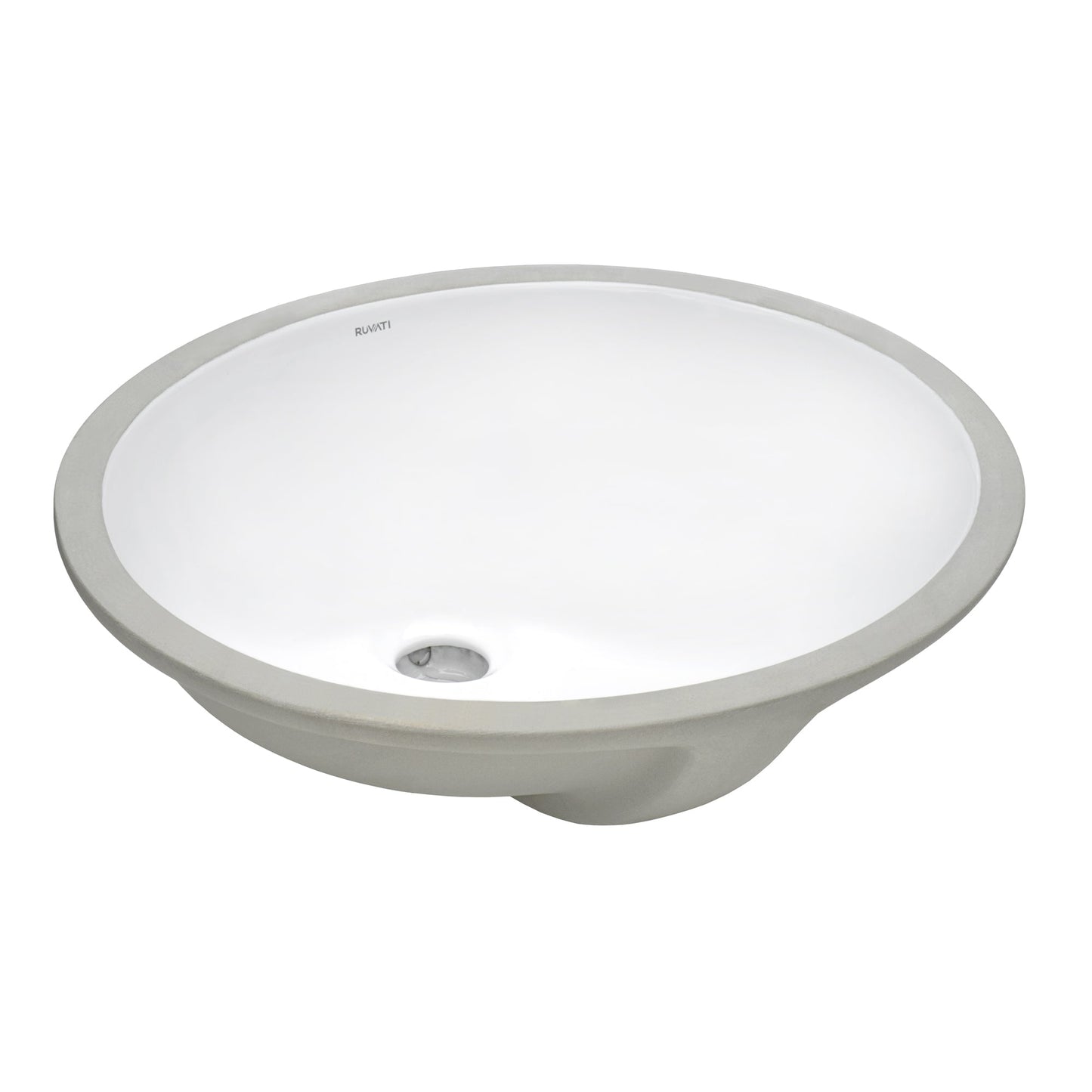 Undermount Bathroom Vanity Sink White Oval Porcelain Ceramic with Overflow