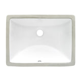 Undermount Bathroom Vanity Sink White Rectangular Porcelain Ceramic with Overflow