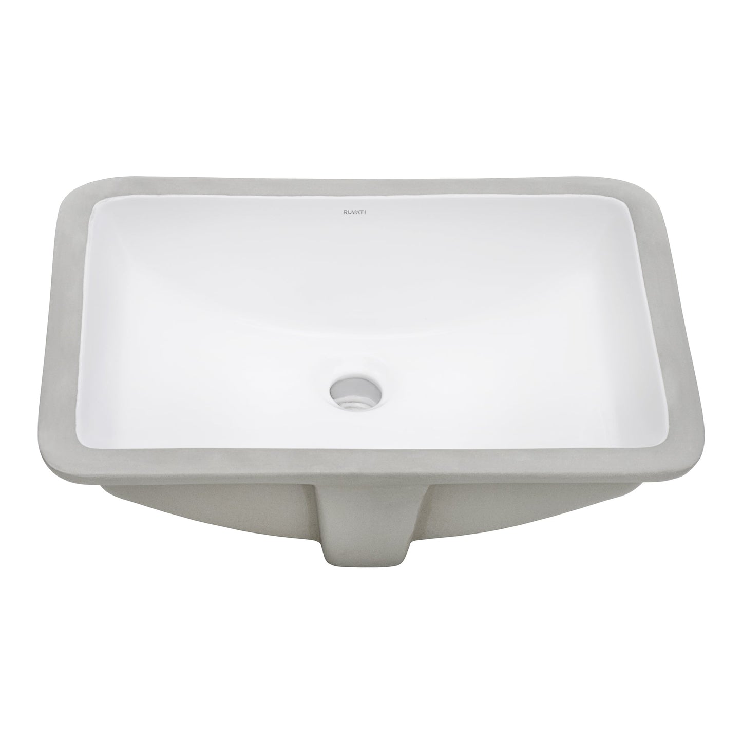 Undermount Bathroom Vanity Sink White Rectangular Porcelain Ceramic with Overflow