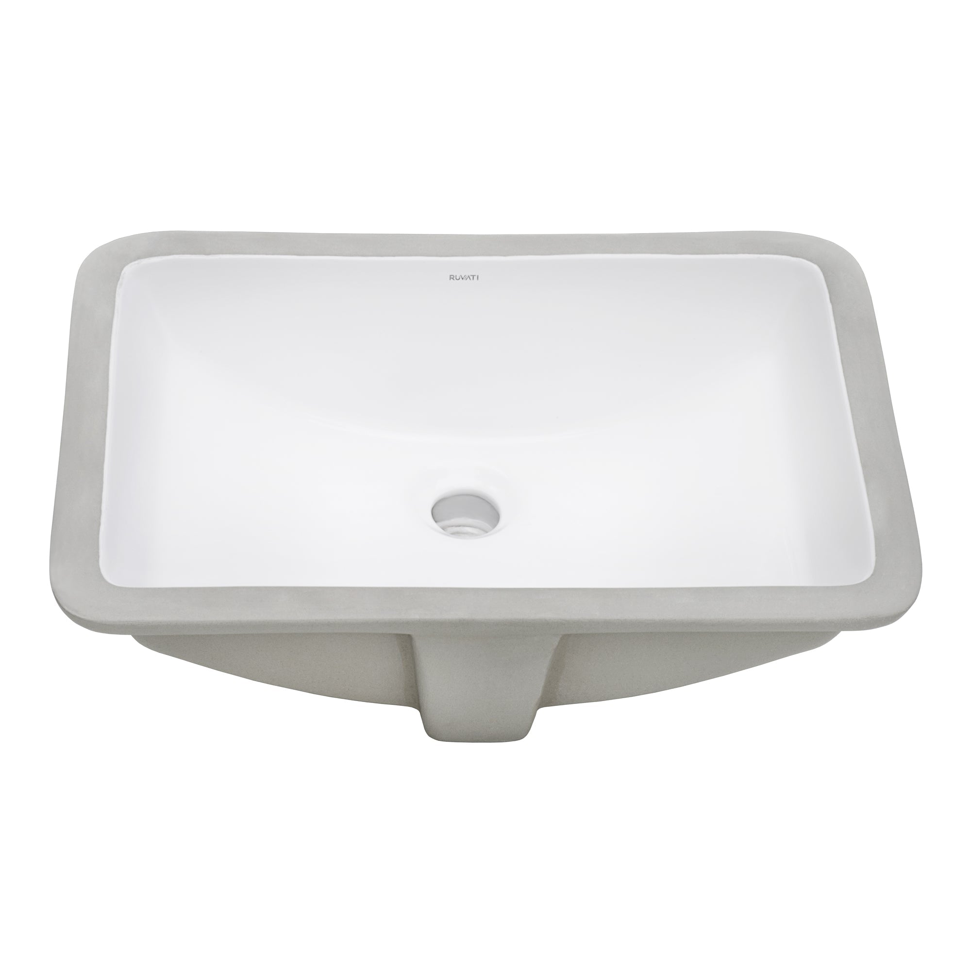 Undermount Bathroom Vanity Sink White Rectangular Porcelain Ceramic with Overflow