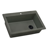33 x 22 inch Drop-in Topmount Granite Composite Single Bowl Kitchen Sink