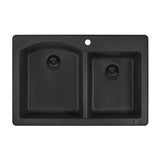 33 x 22 inch Dual-Mount Granite Composite Double Bowl Kitchen Sink