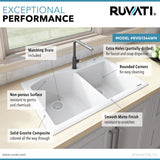 33 x 22 inch Dual-Mount Granite Composite Double Bowl Kitchen Sink