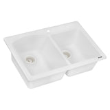 33 x 22 inch Dual-Mount Granite Composite Double Bowl Kitchen Sink