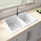33 x 22 inch Dual-Mount Granite Composite Double Bowl Kitchen Sink