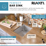 Undermount 16 Gauge Tight Radius Bar Prep Sink Stainless Steel Single Bowl