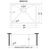 Undermount 16 Gauge Tight Radius Bar Prep Sink Stainless Steel Single Bowl