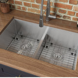 Low-Divide Undermount Tight Radius 50/50 Double Bowl 16 Gauge Stainless Steel Kitchen Sink