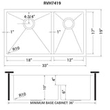 Low-Divide Undermount Tight Radius 60/40 Double Bowl 16 Gauge Stainless Steel Kitchen Sink