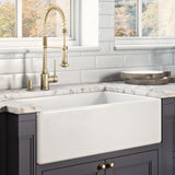 33 x 20 inch Fireclay Reversible Farmhouse Apron-Front Kitchen Sink Single Bowl